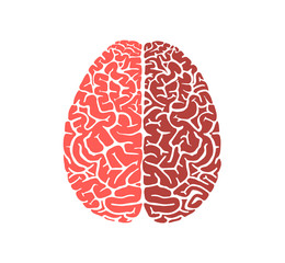 Human brain shape education icon flat design