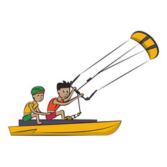 Fototapeta premium Water extreme sport cartoon isolated