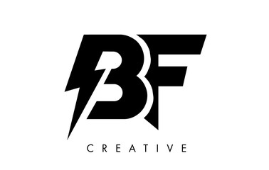 BF Letter Logo Design With Lighting Thunder Bolt. Electric Bolt Letter Logo - obrazy, fototapety, plakaty