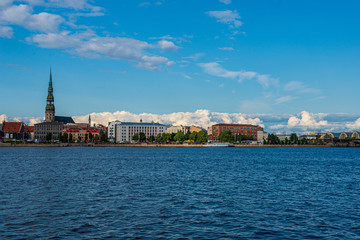 panoramic view of Riga city in Latvia