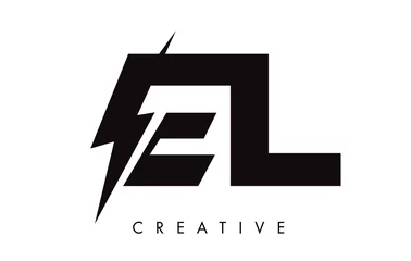 Fotobehang EL Letter Logo Design With Lighting Thunder Bolt. Electric Bolt Letter Logo © twindesigner