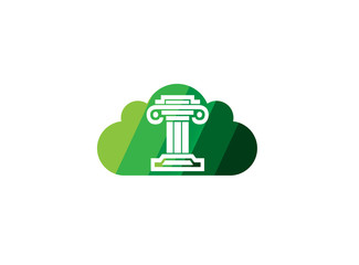 Law Building Justice Logo design illustration,reindeer in a cloud shape icon