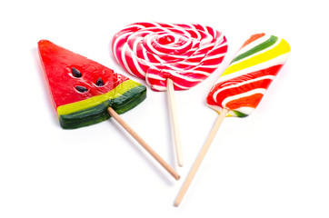 Candy lollipop colorful on white background isolation