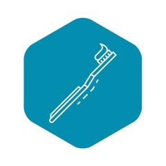 Soft toothbrush icon. Outline soft toothbrush vector icon for web design isolated on white background