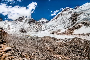 View of top of Mount Everest from Kala Patthar, way to mount Everest base camp, khumbu valley - Nepal
