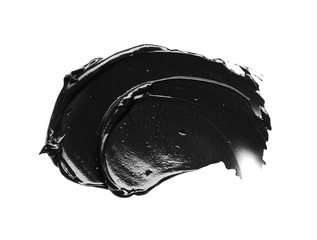 Texture of black crushed eyeliner or black acrylic paint
