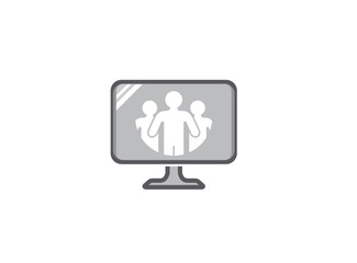 People and family for logo Design illustration, team and group in a screen shape tv icon