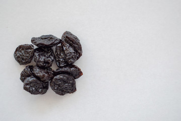prunes on a white background