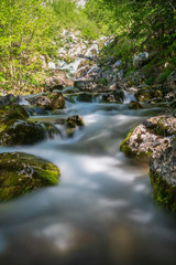 Naklejka na ściany i meble Soca river near its spring at the Soca Valley in Slovenia