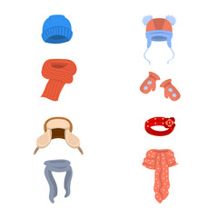 Vector illustration of headwear  and fashion  symbol. Collection of headwear  and cold vector icon for stock.