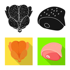Isolated object of product and poultry symbol. Collection of product and agriculture    vector icon for stock.