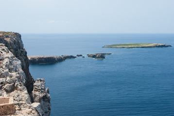 Cliff on the mediterranean sea of Minorca island