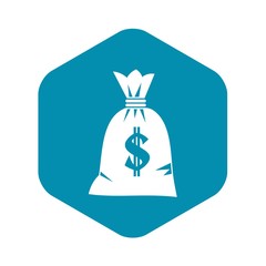 Money bag icon in simple style on a white background vector illustration