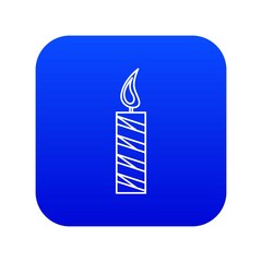 Long candle icon blue vector isolated on white background