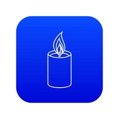 Romance candle icon blue vector isolated on white background