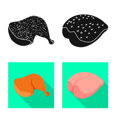 Isolated object of product and poultry icon. Set of product and agriculture    stock vector illustration.