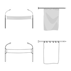 Vector illustration of texture and presentation icon. Set of texture and media  stock symbol for web.