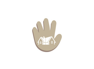 Fototapeta na wymiar Architecture for home and houses for logo design illustration, property icon in a hand symbol