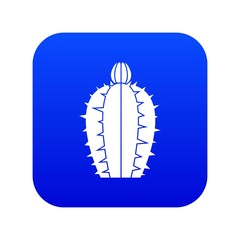 Blooming cactus icon digital blue for any design isolated on white vector illustration