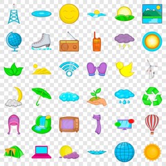 User icons set. Cartoon style of 36 fauna vector icons for web for any design