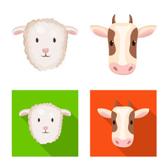 Vector illustration of agriculture and breeding logo. Set of agriculture and organic  stock symbol for web.