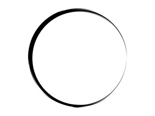 Grunge circle made of black ink.Grunge black marking element.