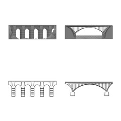 Vector illustration of connection and design sign. Collection of connection and side stock symbol for web.