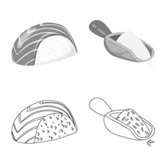 Vector illustration of crop and ecological logo. Collection of crop and cooking stock vector illustration.