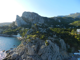 view of mountains and sea