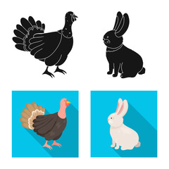 Vector design of breeding and kitchen  logo. Collection of breeding and organic  vector icon for stock.