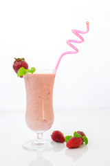Strawberry milk cocktstrawberry milkshake isolated on white backgroundail. Closeup