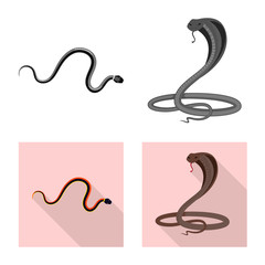 Vector illustration of mammal and danger sign. Set of mammal and medicine stock vector illustration.