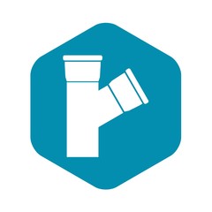 Plastic pipe connection icon in simple style on a white background vector illustration