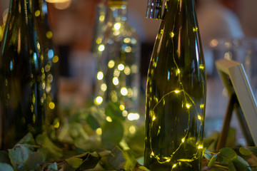 wine bottles with led light