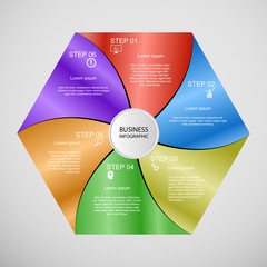 Business InfoGraphics, Geometry, Hexagon Design, Marketing presentation , section banner