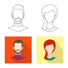 Isolated object of professional and photo logo. Collection of professional and profile stock vector illustration.