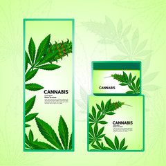 Elegant cannabis leaf Background vector illustration.