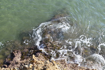 water flowing on rocks