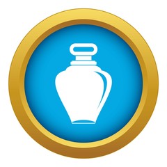 Parfume bottle icon blue vector isolated on white background for any design