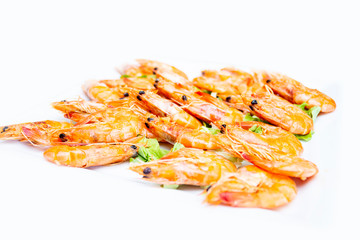 Grilled shrimp on the grill