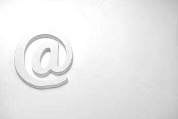 Email symbol on business letters concept for internet, contact us and e-mail address