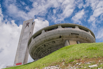 Fototapeta premium Buzludzha/Bulgaria. The Memorial House of the Bulgarian Communist Party sits on Buzludzha Peak 