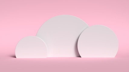 3d abstract background render. Pink platform for product display. Interior podium place. Blank decoration template for design.