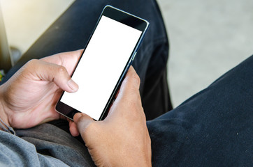 Men hand holding smart phones