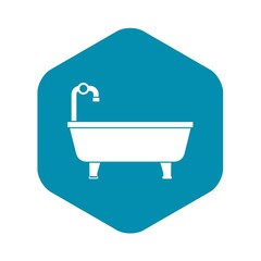 Bathtub icon in simple style on a white background vector illustration