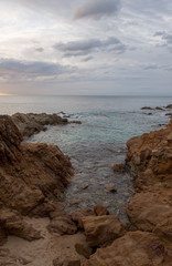 Fenals beach in Lloret de Mar at sunrise