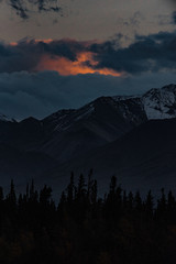 Sunrise over the mountains in the Kluane National Park, Canada