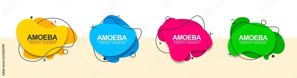 Poster Set of vector banners of liquid form. Set of abstract templates. Vector design for ad, web and print.