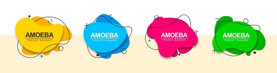 Set of vector banners of liquid form. Set of abstract templates. Vector design for ad, web and print.