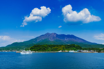 [鹿児島県] 鹿児島湾からの桜島
